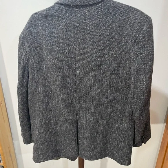 Harris tweed Charcoal herringbone wool Blazer - Picture 3 of 3